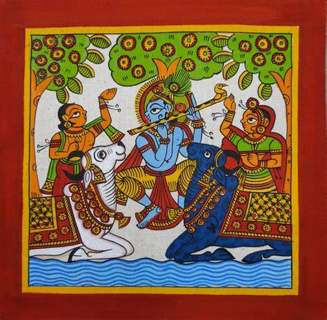 Radha Krishna Madhubani Painting